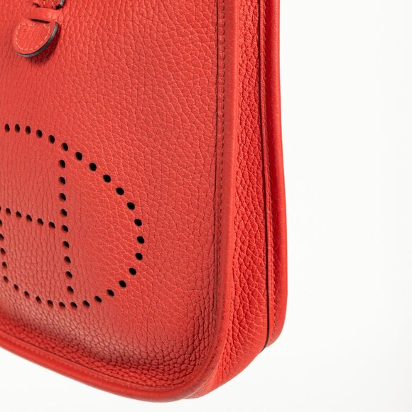 Hermes Evelyne TPM Rouge Pavoine Taurillon Clemence Leather Shoulder Bag - Picture 9 of 14